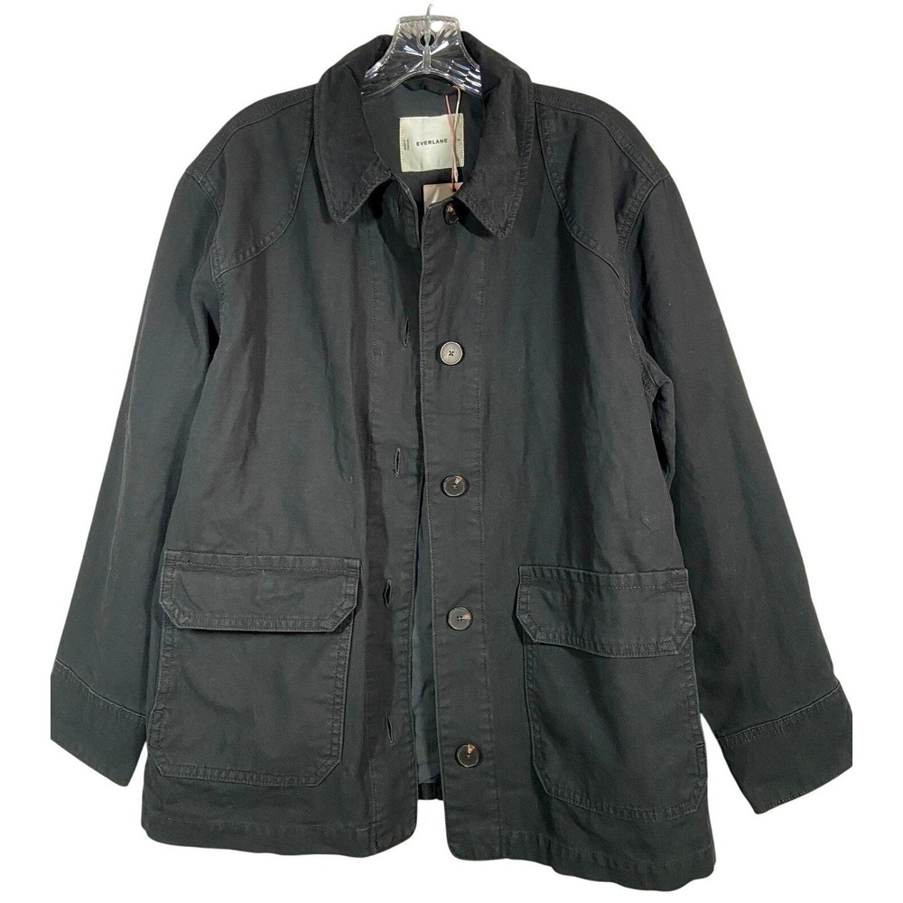 NWT Everlane Barn Jacket Womens M Black Organic Cotton Canvas Chore Coat NWT